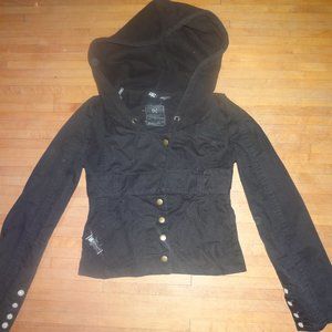 DC Shoes black moto jacket coat hoodie